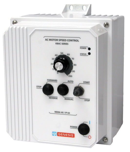 KBAC-27D White (9521) AC Drives, Nema 4x Inverter 2 HP, 115/230 Vac 1-Phase Input, 230 Vac 3-Phase Output, Nema 4x Enclosure, Variable Frequency Drives