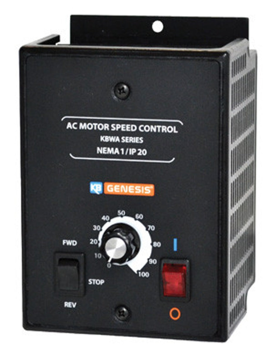 KB Electronics KBWA-22D Black (9926) 1/4 HP, 115/230 Vac 1-Phase Input, 230 Vac 3-Phase Output, Nema 1 Enclosure, Variable Frequency Drives