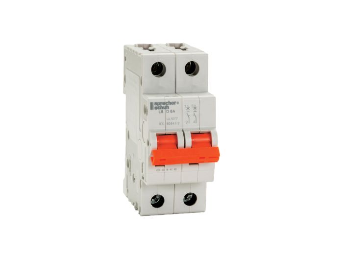 Sprecher & Schuh L8-13/2/B, 13 A, 2-Pole Circuit Breaker, Trip Class B, UL1077