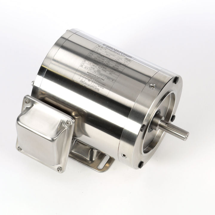 Marathon Electric N707, 3/4 Hp, 3600 Rpm, 56C FR, 208-230/460 Vac, 3 PH, TEFC, Stainless,  Washdown Duty, 56T34V99014.