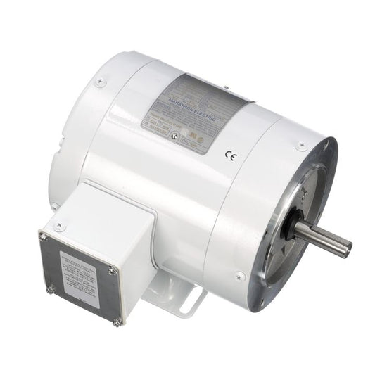 Marathon Electric N600, 3/4 Hp, 1200 Rpm, 56C FR, 208-230/460 Vac, 3 PH, Totally Enclosed, C-Face Footed, White Epoxy Washdown Duty,  56T11V5377,