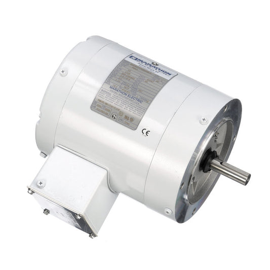 Marathon Electric N642, 1/2 Hp, 1800 Rpm, 56C FR, 208-230/460 Vac, 3 PH, Totally Enclosed, C-Face Footless, White Epoxy Washdown Duty, 56T17V5328
