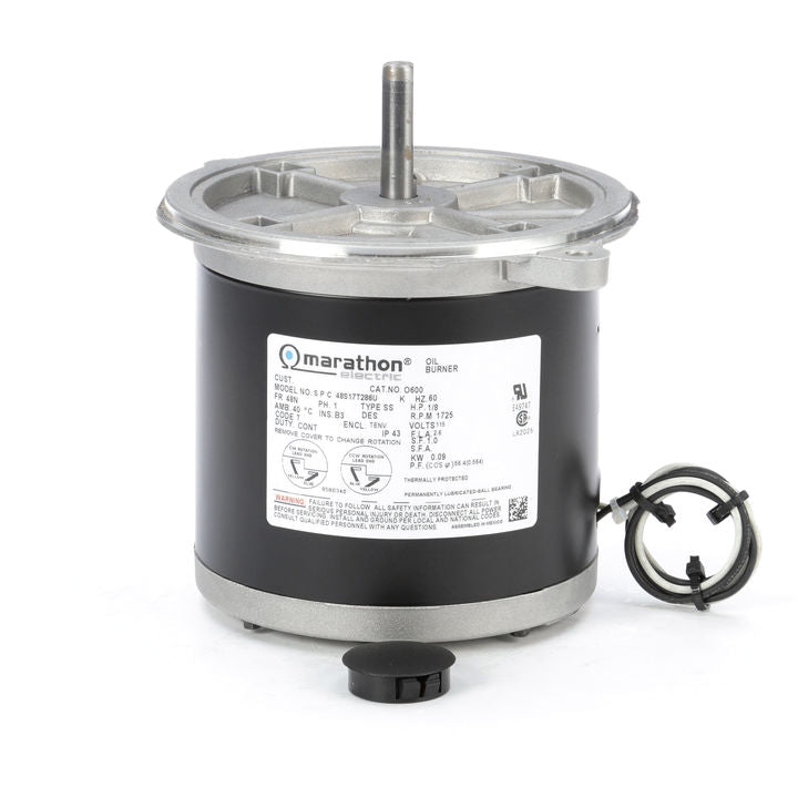 Marathon Electric 4782, 1/8 HP, 1725 Rpm, 48N FR, 115 Vac, Split PH And Capacitor Start, NEMA Flange Mount, Oil Burner, Manual over load, 5KH39BN5017U