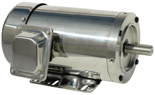 North American Electric PESS56C1.5M-4, 1.5 HP, 1800 RPM, 56C Frame, 208-230/460V, 3PH, NEMA Design B, 60HZ, 1.15 S.F., IP66 Encl, Washdown Duty, Stainless Steel, Prem Eff, Inverter Duty, C-Flange with Feet