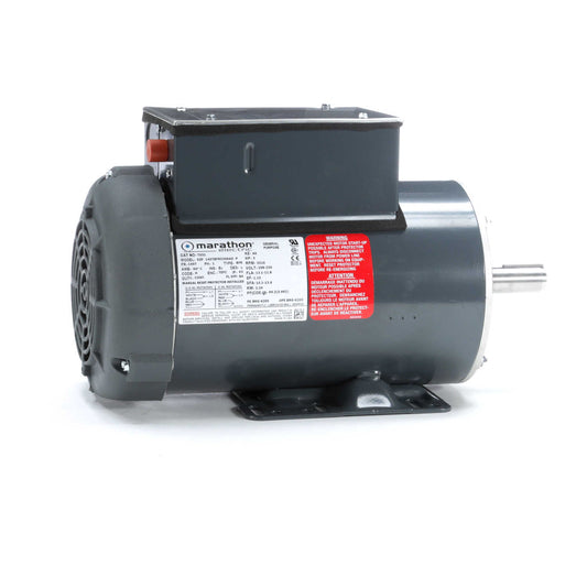 Marathon Electric T031, 3 Hp, 3600 Rpm, 145T FR, 208-230 Vac, 1 PH, Totally Enclosed, Rigid Base, Woodworking/Power Tool, Manual Overload, 145TBFR5309