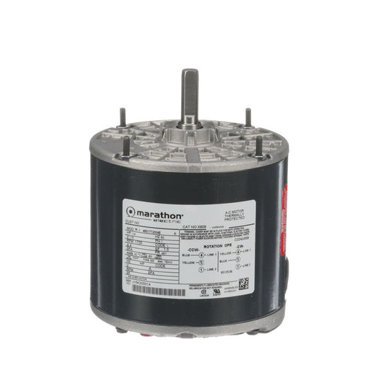 Marathon Electric X909, 1/4 Hp, 1800 Rpm, 48Y FR, 115 Vac, 1 PH, TEAO, Direct Drive-Thru Bolt, Farm Duty, Manual Overload, Single Speed, 48S17T2004