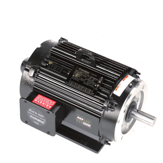 Marathon Electric Y545, 7 1/2 Hp, 1800 Rpm, 213TC FR, 230/460 Vac, 3 PH, Totally Enclosed, C-Face Footed, Tstat over load, Inverter Duty, Black Max, 213THTL7726