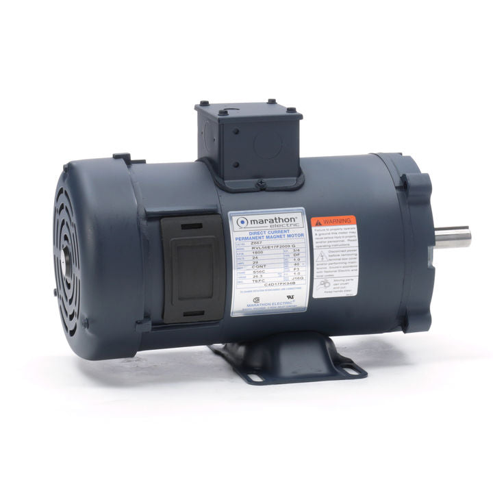 Marathon Electric Z667, 3/4 Hp,1750 Rpm, 56C FR,  24 Vdc, TEFC, C-Face Footed (Removable Base), Low Voltage, DC Permanent Magnet, 56E17F2009